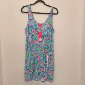 Lily Pulitzer Jarrett Romper in Pelican Pink.